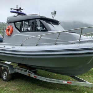 2022 Flex 680 Cabin Explorer with Digital Outboard | Grey w/ Black & Beige Accents